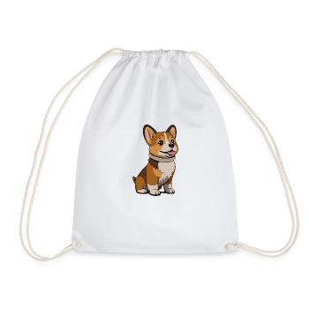 cute dog - Drawstring Bag - white - Front