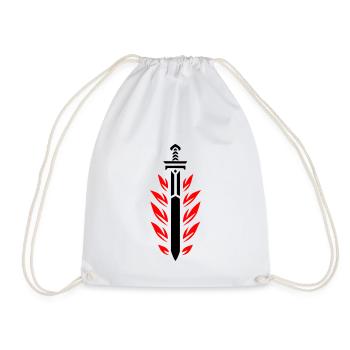 Flaming Sword - Drawstring Bag - white - Front
