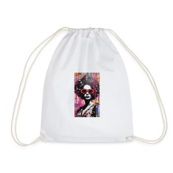 Women's design afro - Drawstring Bag - white - Front