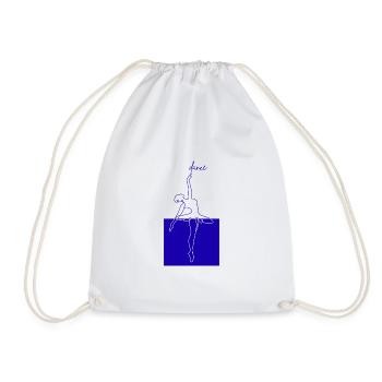 Blue Line Ballet Minimal Form Dancing - Drawstring Bag - white - Front