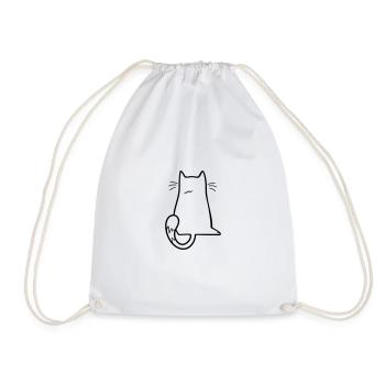 Katze Nein Katzenliebhaber Nö Geschenk Cat NO - Turnbeutel - Weiß - Vorne