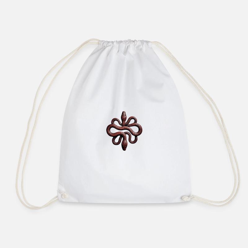Wood Snakes - Drawstring Bag - white
