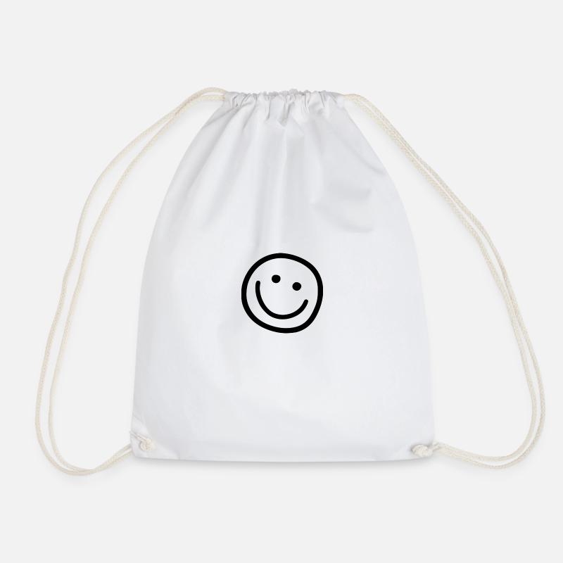 Face laughing - Drawstring Bag - white