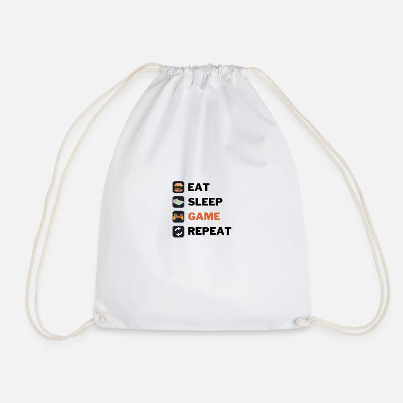 Eat sleep game repeat - Turnbeutel - Weiß