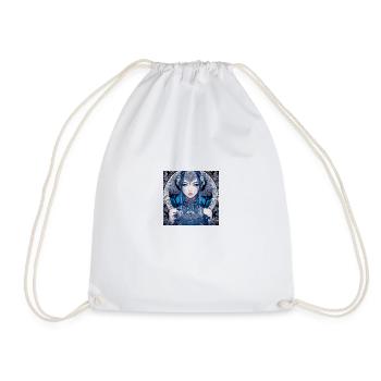 Manga, Gothic,Gothic,Blue Eyes,Ornaments - Drawstring Bag - white - Front
