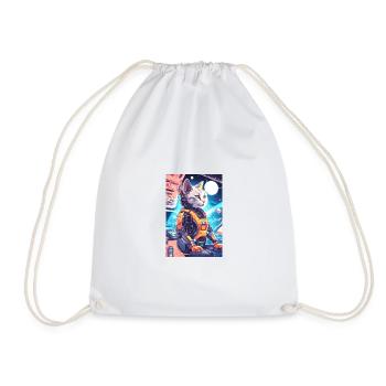 Captain Cat - Star-Cat - Drawstring Bag - white - Front