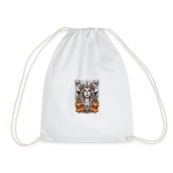 Moon Shadow Fairy with Pumpkins - Drawstring Bag - white - Front