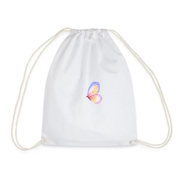 Butterfly, Colorful, Watercolor, Painting - Drawstring Bag - white - Front