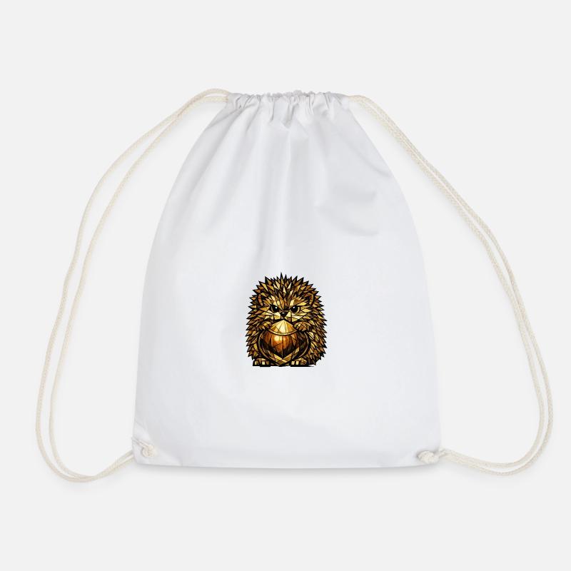 Chestnut Hedgehog - Drawstring Bag - white