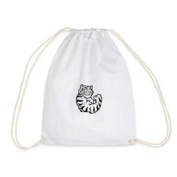 tiger biceps - Drawstring Bag - white - Front