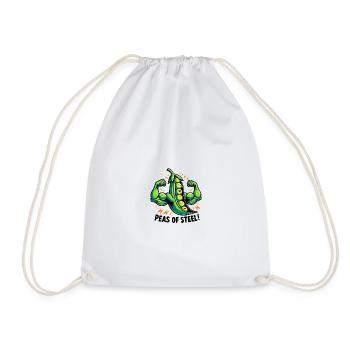 Peas of Steel - Drawstring Bag - white - Front