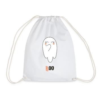 Boo Geist Gespenst Halloween Grusel Fun Geschenk - Turnbeutel - Weiß - Vorne