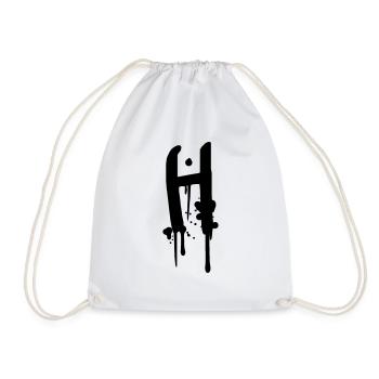 H graffiti drops Farbklex spray - Drawstring Bag - white - Front