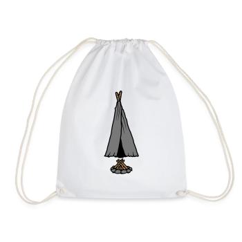 Conception de tente de feu de camp de camping - Sac de sport léger - blanc - Devant