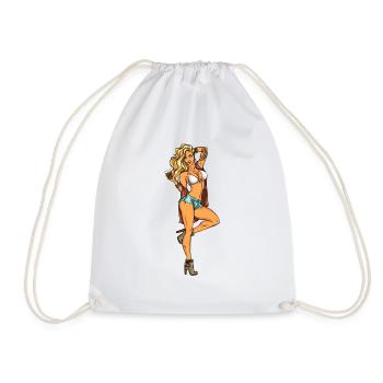 Pin up Girl Cider - Drawstring Bag - white - Front