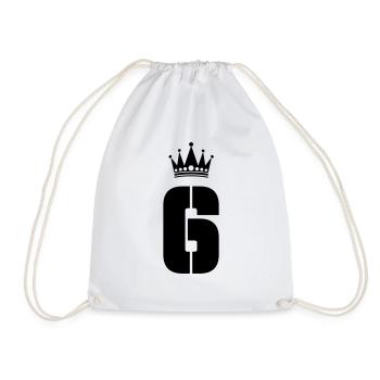 6 Crown - Drawstring Bag - white - Front