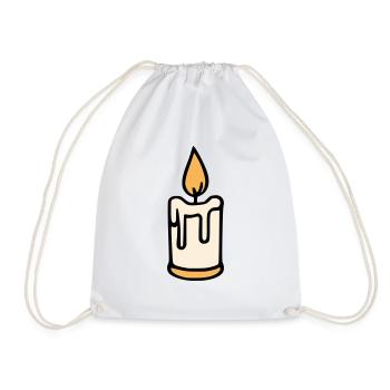 Candle - Drawstring Bag - white - Front