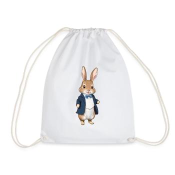 Cute Bunny Brown 7 - Drawstring Bag - white - Front
