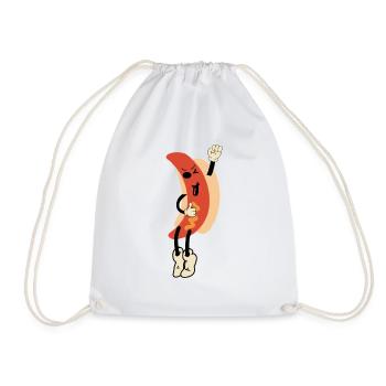 Hot dog childish funny - Drawstring Bag - white - Front