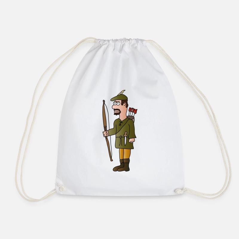 Bogenschütze Robin Hood | Bogenschießen | Pfeile - Turnbeutel - Weiß