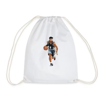 Illustration de joueur de basket-ball en noir et blanc - Sac de sport léger - blanc - Devant