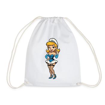 Blue gnome woman - Drawstring Bag - white - Front