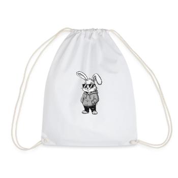 Cool Lapin de Pâques Lapin Cadeau de Joyeuses Pâques - Sac de sport léger - blanc - Devant