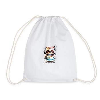 Confort paresseux avec du café - Sac de sport léger - blanc - Devant