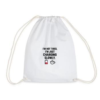Humorous energy motif for coffee lovers - Drawstring Bag - white - Front