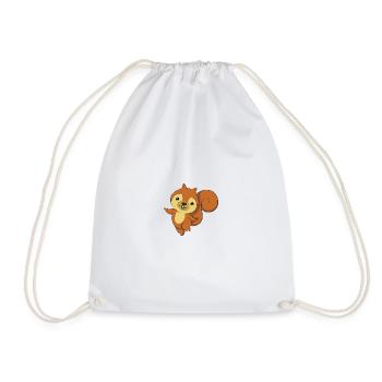 Squirrel - Drawstring Bag - white - Front