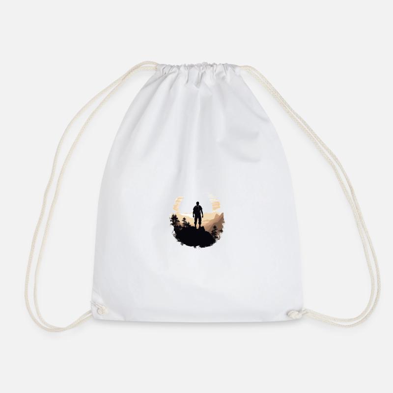 Hiking in nature - Drawstring Bag - white