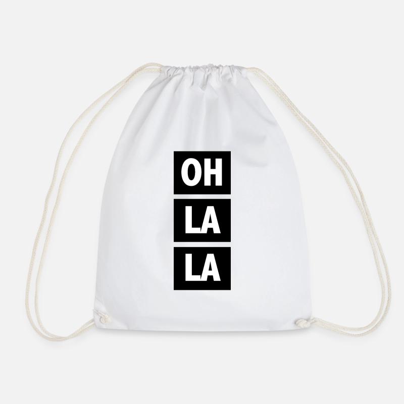 Oh la la - Drawstring Bag - white