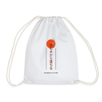 "Even monkeys fall from trees" - Drawstring Bag - white - Front