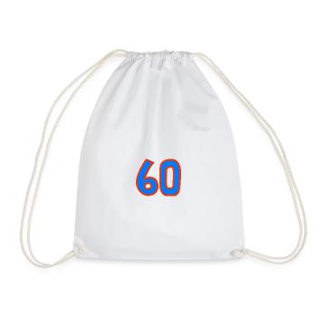 60. 60 YEARS. 60th ANNIVERSARY. 60TH BIRTHDAY. - Drawstring Bag - white - Front