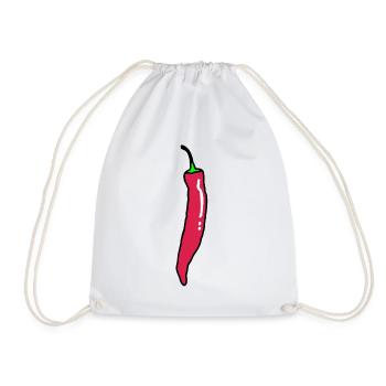 Spicy Red Chili Pepper - Drawstring Bag - white - Front