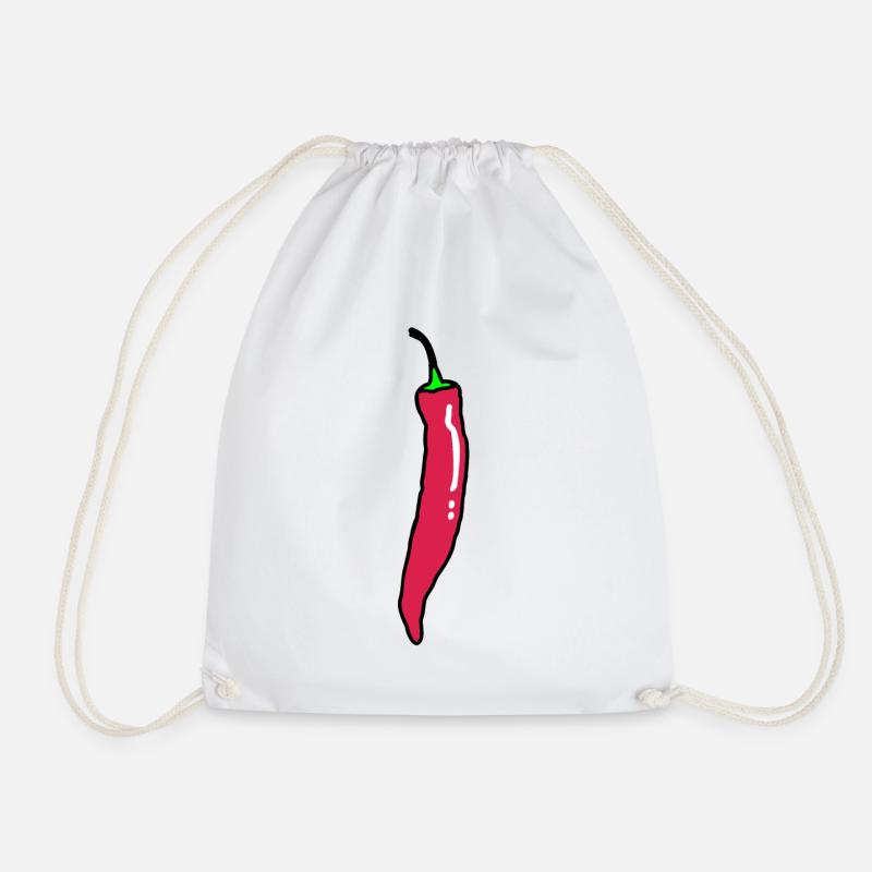 Scharfe Chilischote Chili Paprika - Turnbeutel - Weiß
