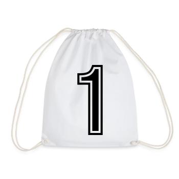 1 Number Symbol - Drawstring Bag - white - Front