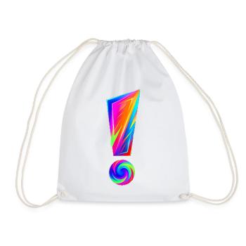 Colorful exclamation point - Drawstring Bag - white - Front