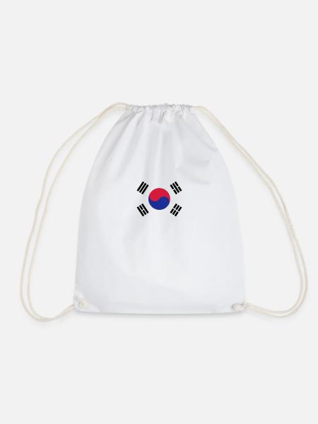 South Korea Flag - Turnbeutel - Weiß