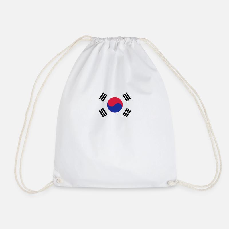 South Korea Flag - Turnbeutel - Weiß