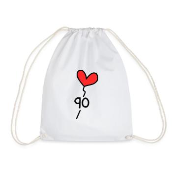90 YEARS. 90th ANNIVERSARY. ANNIVERSARY 90 YEARS. 90 - Drawstring Bag - white - Front