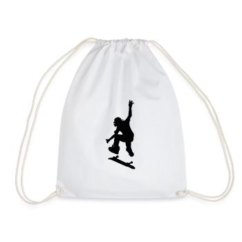 Skater - Drawstring Bag - white - Front