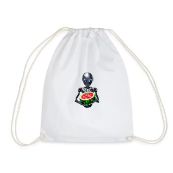 Robot et pastèque - Sac de sport léger - blanc - Devant