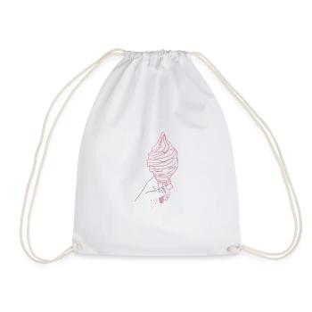 Julore women's hand with ice cream - Drawstring Bag - white - Front