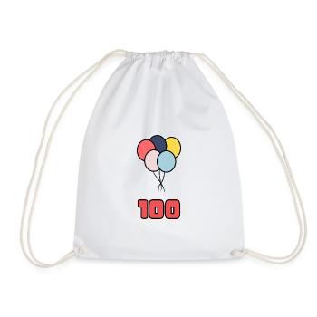 100. 100 YEARS. 100th ANNIVERSARY. 100 BIRTHDAY - Drawstring Bag - white - Front