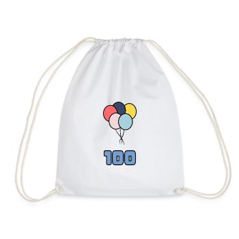 100. 100 JAHRE. 100-JÄHRIGES JUBILÄUM. 100. GEBURTSTAG - Turnbeutel - Weiß - Vorne