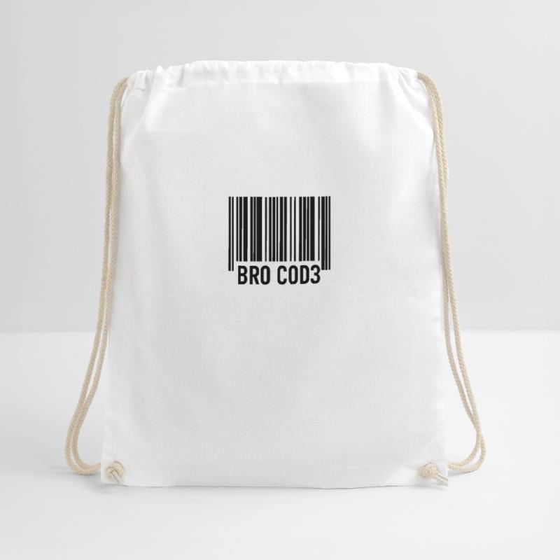 Bro Cod3 Barcode Design - Bro Code Drawstring Bag