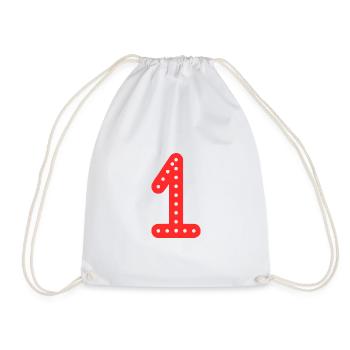 1. 1 YEAR. 1ST ANNIVERSARY. BIRTHDAY 1 YEAR - Drawstring Bag - white - Front
