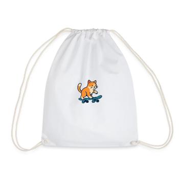 #SkateCat #CatOnSkateboard #KatzenDesign #VektorGr - Turnbeutel - Weiß - Vorne