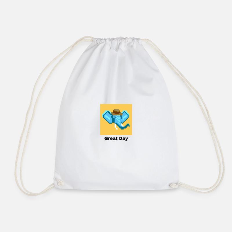 Great Day Elephant - Drawstring Bag - white